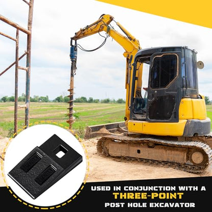 Hicarer 2 Pack 3 Point Auger Cutting Edge with Screw Square Hole Replacement Auger Teeth with Hardware for Most Heavy Duty 3 Point Post Hole Digger