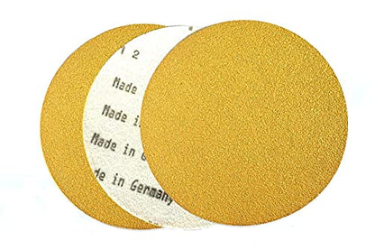 Starcke 8 inch inch Sanding Discs Hook and Loop Round Sand Paper Disc 100 Grit, 25 Pack Gold Aluminum Oxide No Hole Hook and Loop Sanding Discs, Sandpaper Auto Body for Wood, Paint, Metal & Plastics - style: 100 Grit