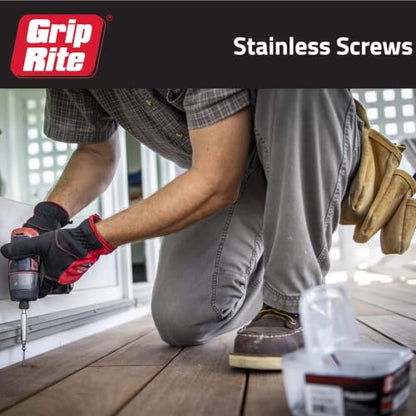 Grip-Rite PrimeGuard Max Deck Screws for Outdoor Projects - Bugle Head - Coarse Thread Wood Screws - T20 Star Drive - 316 Stainless Steel - #8 x 2-1 Lb Box - MAXS28DS3161