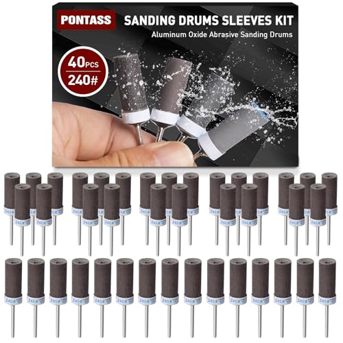 40PCS Sanding Drums,240 Grit Sanding Sticks for Dremel Rotary Tool - style: 240 Grit 40 Pcs