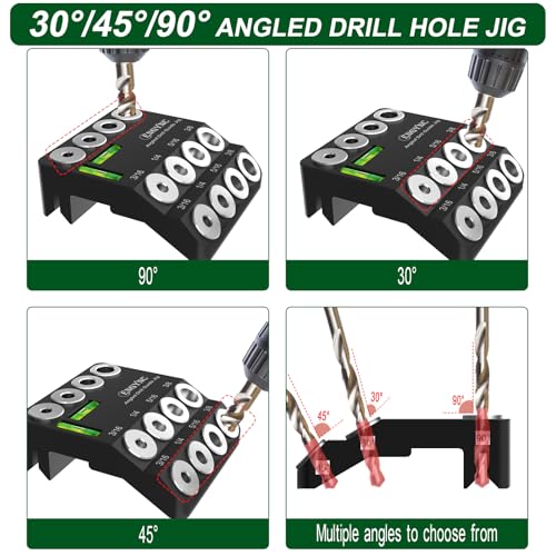 30 45 90 Degree Angled Drill Guide Jig with 2 Torpedo Level