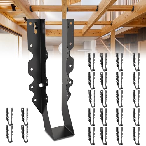 20Pcs Black 2x10 Joist Hangers for Wood,18 Gauge Face Mount Joist Hanger,Lu210 Joist Hangers Powder Coating,Hurricane Ties for Rafter,Rafter Brackets 2x10 for Deck,Floor,Roof Overhang,Ceiling Joist - size: 20 Pcs 2x10 Joist Hanger, style: Black