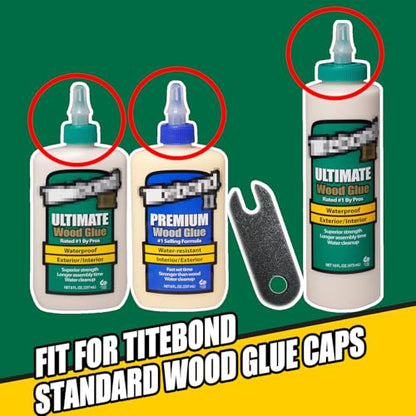 2 Pack Wood Glue Opener for Titebond 3 Wood Glue Designed to Open Glued-Shut Caps - color: Green & Black