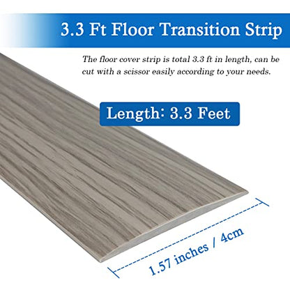 FONUNO Vinyl Floor Transition Strip Self Adhesive Threshold Strip 1.57" W - color: Gray, size: 4cm, 3.3Ft