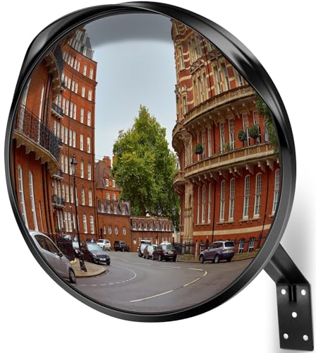 Angooni Acrylic Convex Traffic Mirror, 12 in Adjustable Wide-Angle View - size: 12inch