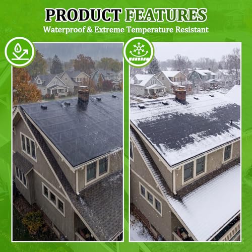 Pushglossy 1 Roll EPDM Rubber Roofing Membrane 50 Mil, 19.6" x 25 Ft, Black - color: Black, size: 19.6" x 25 Ft