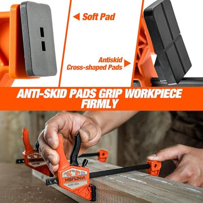VANQUISH 4'' Mini Bar Clamps for Woodworking 4 Pack, 40LBS Load Limit - size: 4inch 4 Pack