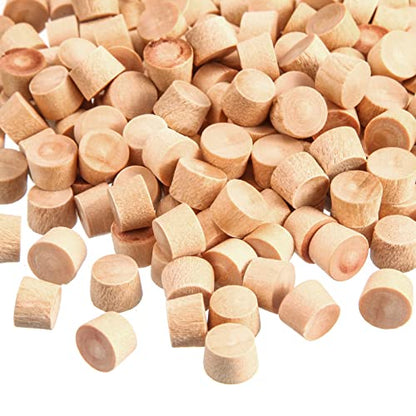 200 Piece Flat Head Wooden Screw Hole Plugs (3/8 Inch) - Hole Plugs & Wood Caps - Wooden Screw Covers - size: 3/8 Inch
