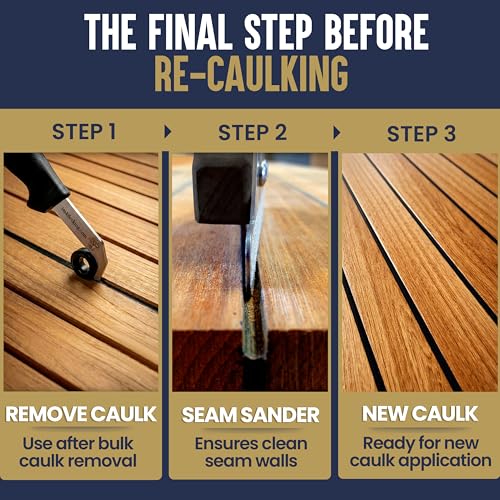 Teakdecking Systems (TDS) Seam Sander Kit - Adjustable Deck Sander 6 Strips - size: 6 Sandpaper Strips
