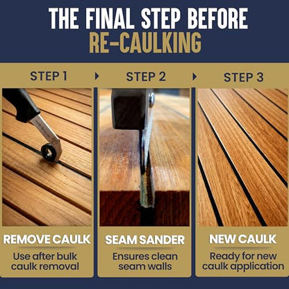 Teakdecking Systems (TDS) Seam Sander Kit - Adjustable Deck Sander 6 Strips - size: 6 Sandpaper Strips