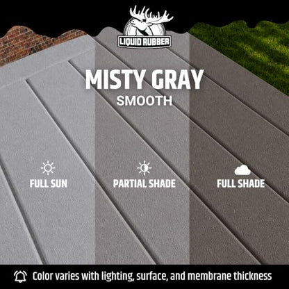 Liquid Rubber Polyurethane Deck Coating - Smooth, Misty Grey, 1 Gallon - color: Smooth Misty Grey, size: 128 Fl Oz (Pack of 1)