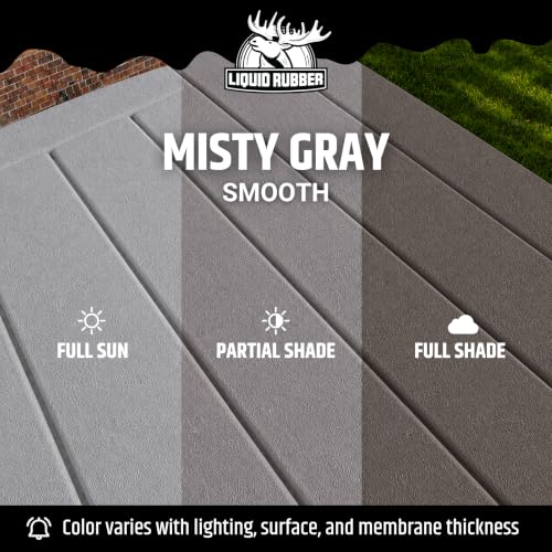 Liquid Rubber Polyurethane Deck Coating - Smooth, Misty Grey, 4 Gallon - color: Smooth Misty Grey, size: 512 Fl Oz (Pack of 1)