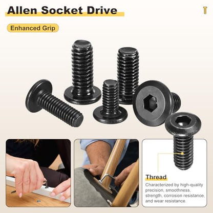 METALLIXITY Flat Head Hex Socket Cap Screws M6-1x35 10Pcs - color: Black, size: M6-1x35mm