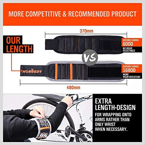 HORUSDY 2pcs Magnetic Wristband & Universal Socket Grip