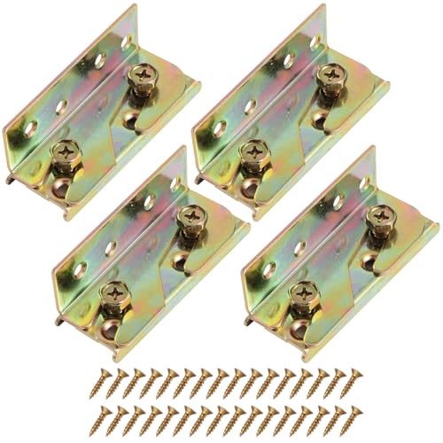 4Pcs Rust Proof Bed Rail Brackets with 32 Pcs Srews