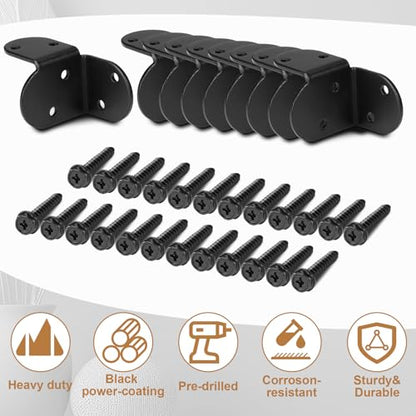 Zonon 12 Pcs 2" Rafter Clips Brackets with 72 Screws Black Roof Connectors