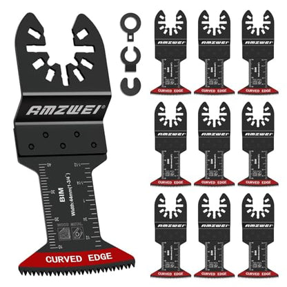 AMZWEI 10PCS Bi-Metal Oscillating Tool Blades for Metal Cutting