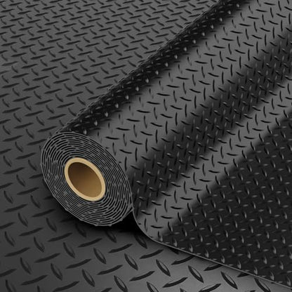 StellarStar 8x20 FT Garage Floor Mat, 2.8mm Thickened PVC Diamond Plate - color: Black, size: 8x20 FT