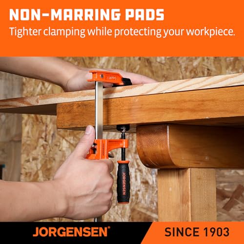 Jorgensen 2-Pack Steel Bar Clamp Set, Light Duty F-Clamp, 8-Inch & 12-Inch - size: 8 Inch & 12 Inch Light Duty
