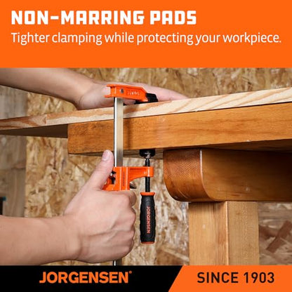Jorgensen 2-Pack Steel Bar Clamp Set, Light Duty F-Clamp, 8-Inch & 12-Inch - size: 8 Inch & 12 Inch Light Duty
