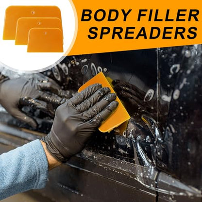 Body Filler Spreaders,3PCS Plastic Spreader,4, 5, 6 Inch - color: Yellow-3pcs