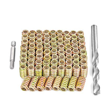 80Pcs 1/4"-20x20mm-H Flushed Nut Inserts Wood Threaded Fastener for Furniture - color: 1/4"-20 x 20mm-H