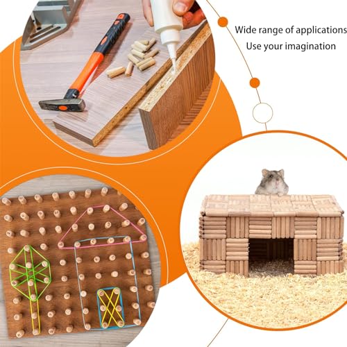 Wood & Wooden Dowel Pins 3/8" x1 1/2" (9.5mmx40mm) - Fluted Grooved Hardwood Pegs for Woodworking, Cabinet Joinery - 100 Pack by PXBBZDQ - size: 3/8" x 1 1/2"
