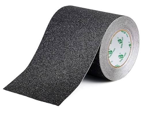BOMEI PACK Black Anti Slip Tape, 6 Inch x 33 Foot Non-Slip Traction Grip Tape for Stairs, Waterproof Stair Treads Grip Non Slip, Non Skid Tape for Steps, Outdoor Black Grip Tape - size: 150mm