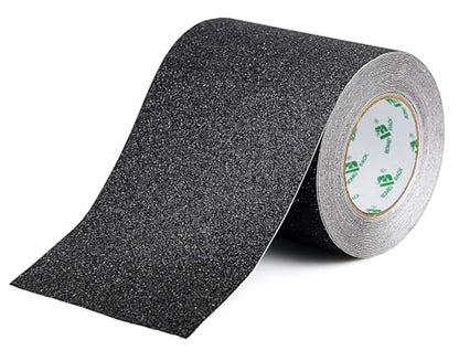 BOMEI PACK Black Anti Slip Tape, 6 Inch x 33 Foot Non-Slip Traction Grip Tape for Stairs, Waterproof Stair Treads Grip Non Slip, Non Skid Tape for Steps, Outdoor Black Grip Tape - size: 150mm