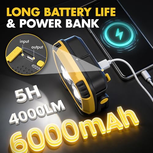 Rechargeable Work Light, 4000LM Magnetic LED Work Light - size: 1 Pack