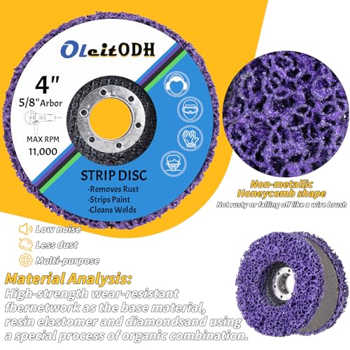 Oleitodh 20 Pack Strip Disc 4 Inch Paint Removal Rust Removal Wheels - color: Purple, size: 4'' x 5/8''-20Pack