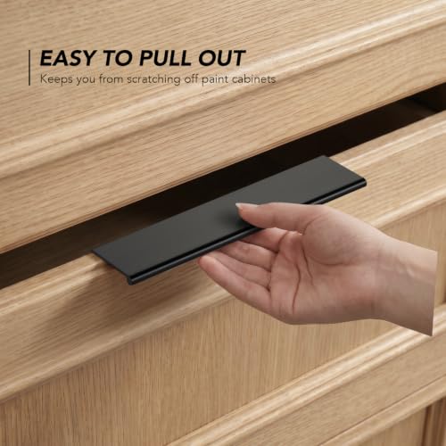 Ravinte Hardware Matte Black Cabinet Pulls Finger Edge Pulls 5 Inch 10 Pack - size: 5 Inch(128mm) Center-to-Center