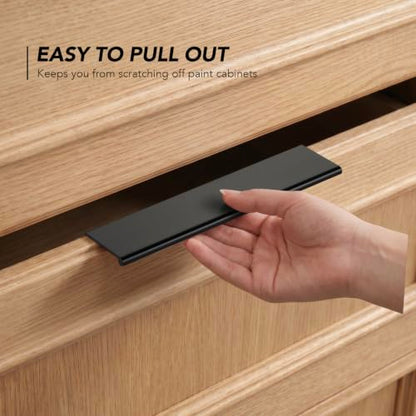 Ravinte Hardware Matte Black Cabinet Pulls Finger Edge Pulls 5 Inch 10 Pack - size: 5 Inch(128mm) Center-to-Center