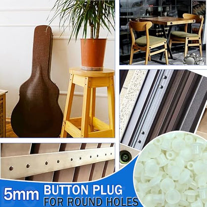 300Pcs 3/16" Plastic Hole Plugs, Screw Cap Round Button Plug - color: Clear, size: 300pcs*0.19"(5mm)