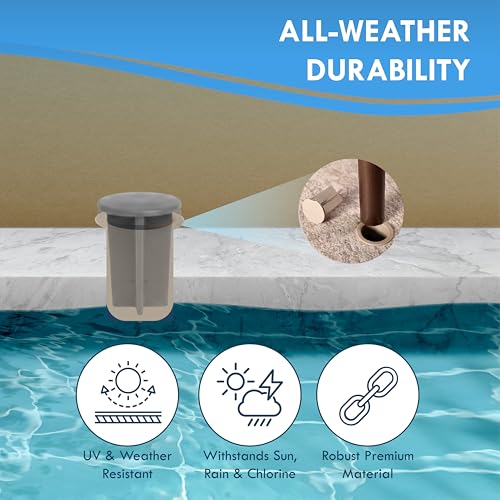 Pool Fence Hole Caps for 1-Inch Poles, Putty, 25 Pack - color: Putty
