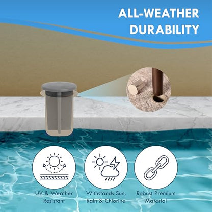 Pool Fence Hole Caps for 1-Inch Poles, Putty, 25 Pack - color: Putty