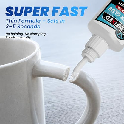 Super Fast Thin CA Glue, All-Purpose Instant Cyanoacrylate Adhesive, 30g - size: 1 oz