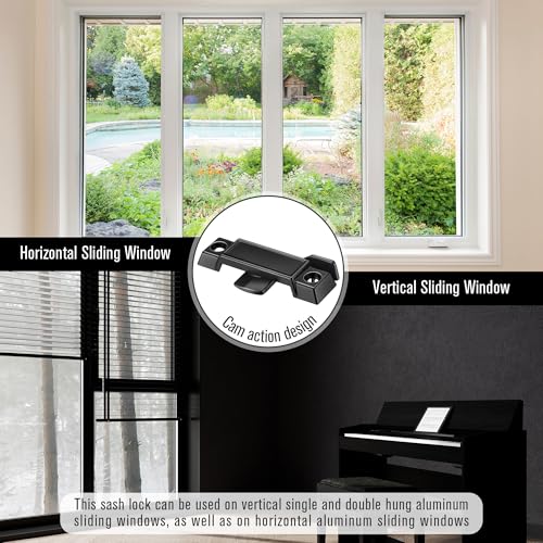Saillong 6 Pack Window Sash Locks Compatible with Prime-Line F2590, Black - color: Black