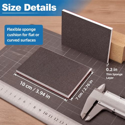 20 PCS Hand Sanding Sponge 400-3000 Grit Sandpaper Assortment, Washable & Reusable Sanding Blocks for Wood, Metal, Drywall, Glazing, Wet Dry Sandpaper for Smooth Finishing (Sanding Sponge)