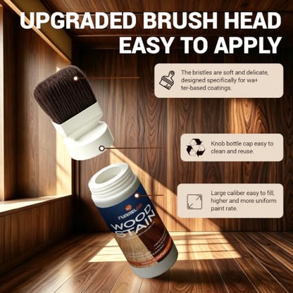 Wood Stain Sealer 135ml/5.3oz Water Based Walnut Wood Stain in One Brush - color: Black/Walnut