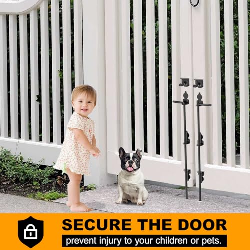 24" Cane Bolt Drop Rod for Gate, Heavy Duty Gate Latch 1 Pack - color: 24"-Black, size: 1 Pack