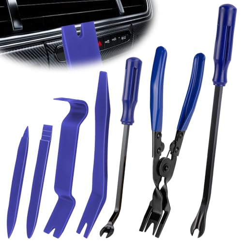 7PCS Auto Trim Removal Tool kit, Car Clip Pry Tools Kit No Scratch Plastic - color: Blue * 7PCS