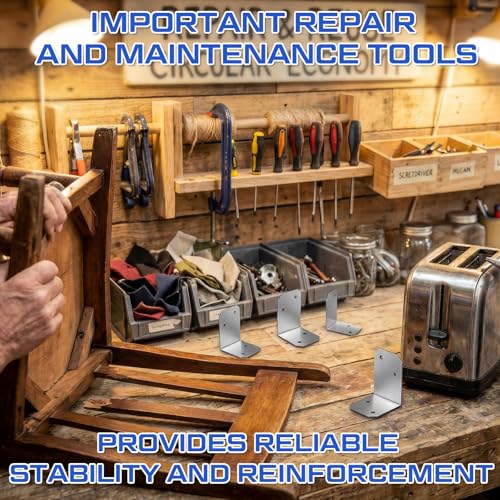 Hicarer 50 Pcs 2" x 1-1/2" x 1-3/8" Galvanized Angle Bracket, L Shape Heavy Duty Corner Brackets for Wood, 90 Degree Metal Steel Corner Brace for Framing Fence, Furniture, Bed, Timber, Shelf - size: 2" x 1-1/2" x 1-3/8"
