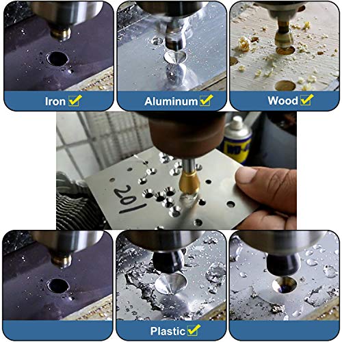 4pcs Titanium Coated Countersink Chamfer Tool Deburring Tool Set - color: Gold(4pcs Oblique Hole)