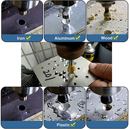4pcs Titanium Coated Countersink Chamfer Tool Deburring Tool Set - color: Gold(4pcs Oblique Hole)
