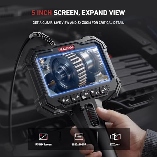 Ralcam Two-Way Articulating Borescope for Mechanic Automotive HVAC Wall - size: 10FT