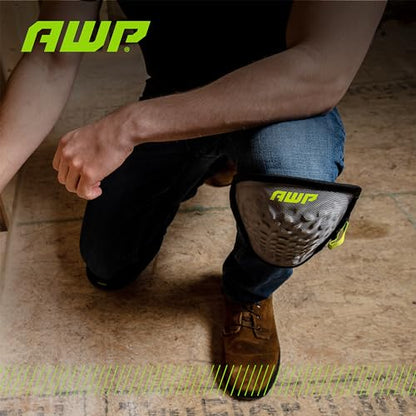 AWP Gel Pro Flooring Knee Pads with Dual-Layer Gel and Foam Padding - style: Gel/Round