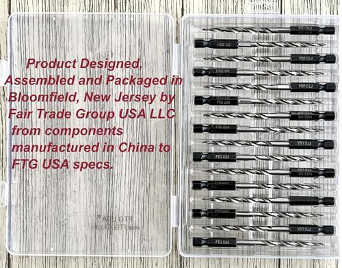 FTG USA 16Pc #8 (11/64") Replacement Countersink Drill Bit Set Tapered Bits - size: #8 (11/64"), style: 16 Bits w/o cutter