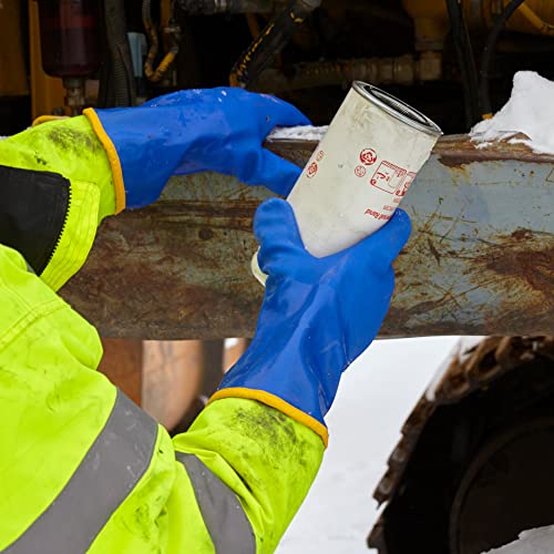 Wells Lamont 12" PVC Chemical Resistant Work Gloves, Lined Gauntlet Cuff