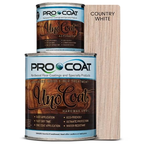 UnoCoat Hardwax Uroil with Activator - 200 ft² - 16oz - Made in USA, Advanced Wood Grain Treatment for Indoor Applications, Urethane-Modified Hard Wax Oil, for Any Wood Species - Country White - color: Country White